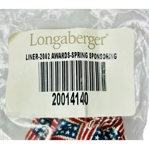 Longaberger 2002 Awards Spring Sponsoring Old Glory LINER ONLY # New in Bag - Picture 2 of 5
